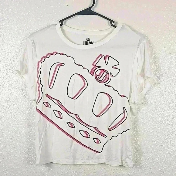 Juicy by JuicyCouture Stretchy Soft Medium Crown Graphic Tee - Picture 1 of 4